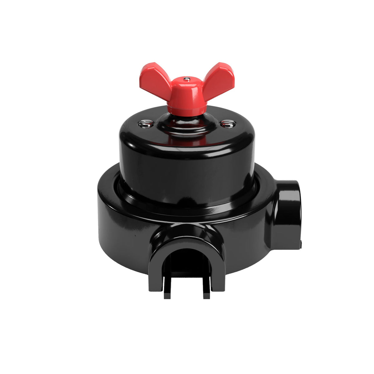 Kit interruttore/deviatore con dado a farfalla e base per Creative-Tubes in porcellana nera Rosso 2