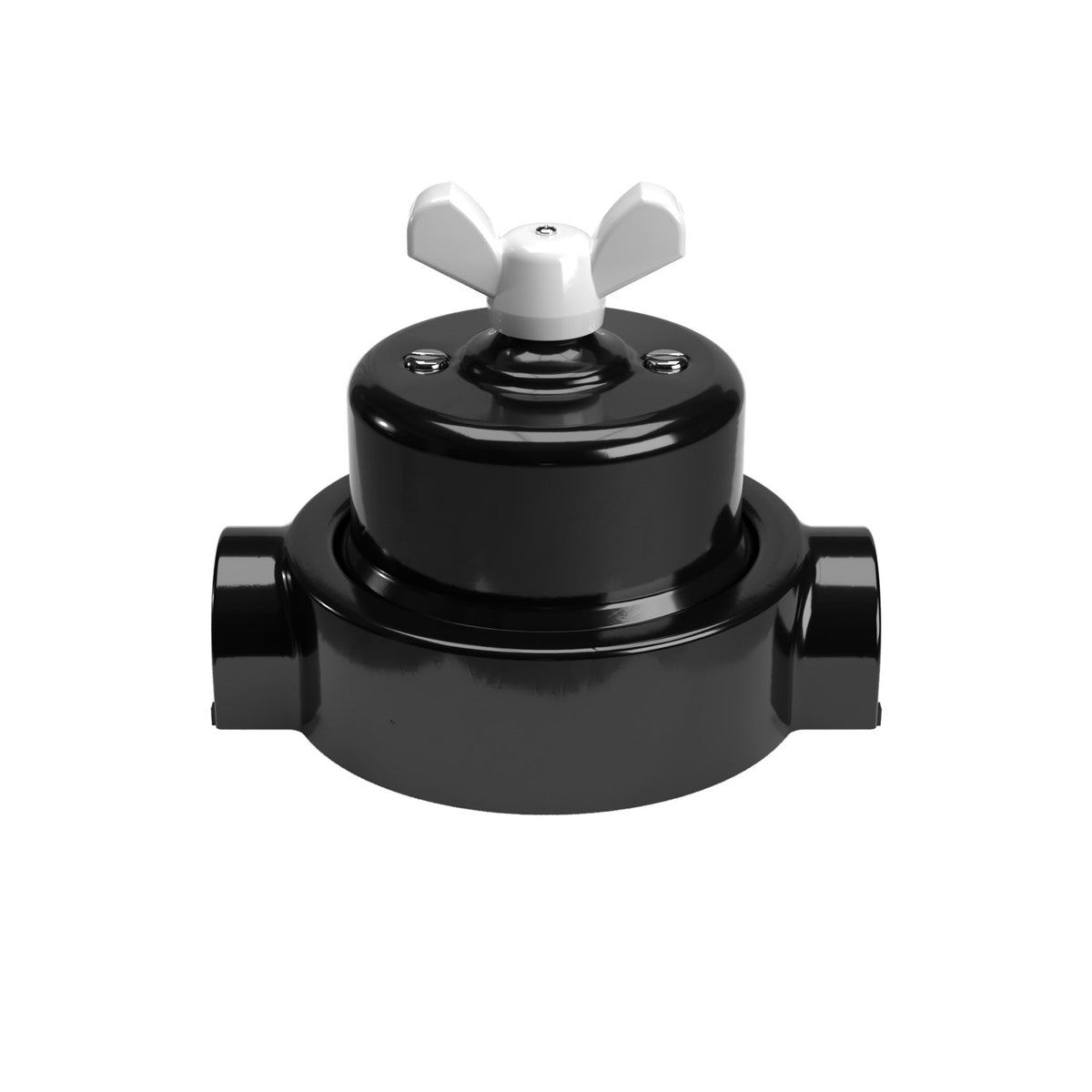 Kit interruttore/deviatore con dado a farfalla e base per Creative-Tubes in porcellana nera Bianco 2 in linea