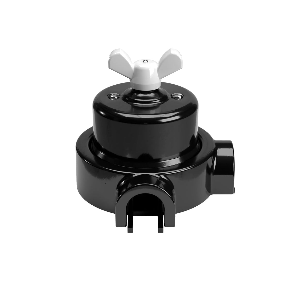 Kit interruttore/deviatore con dado a farfalla e base per Creative-Tubes in porcellana nera Bianco 2