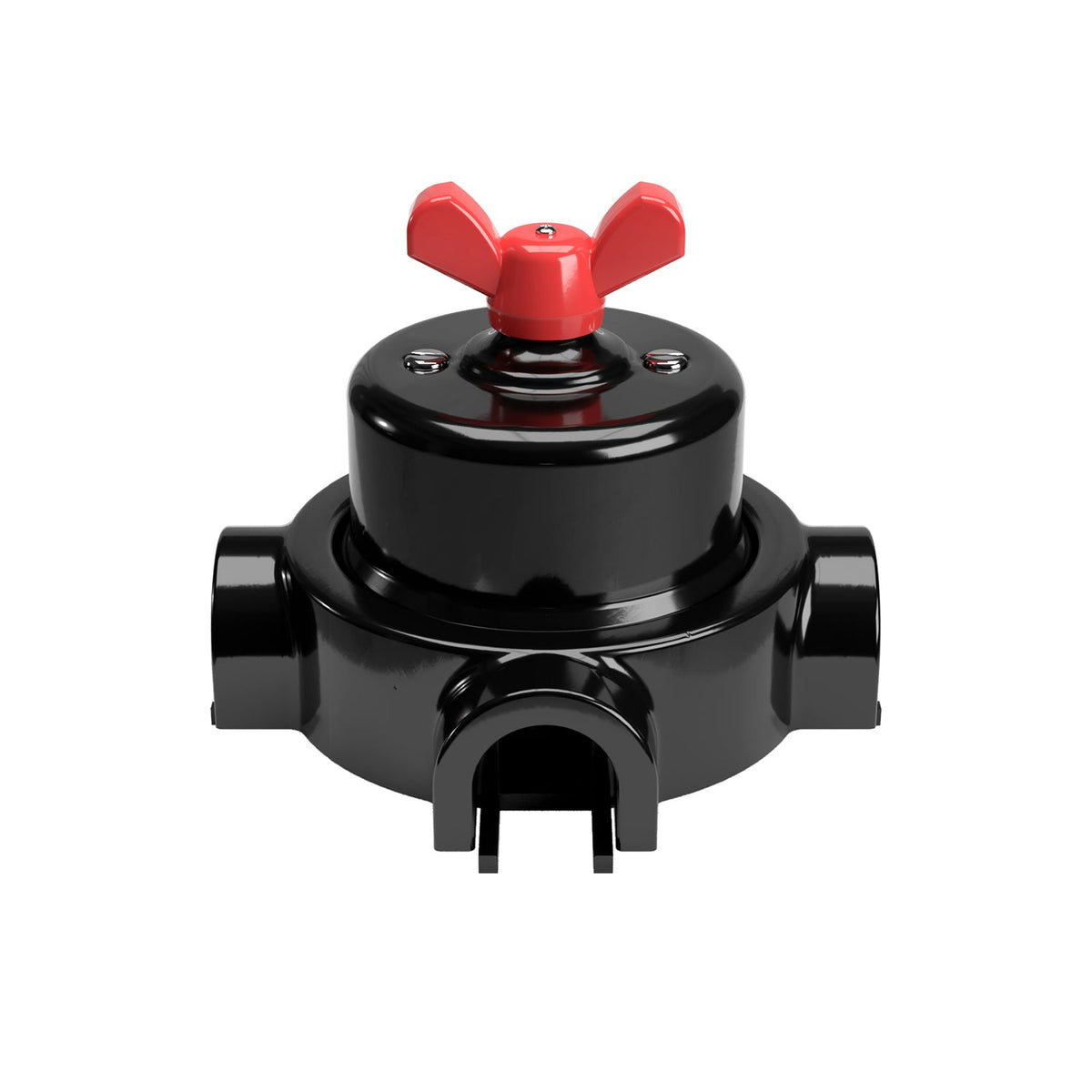 Kit interruttore/deviatore con dado a farfalla e base per Creative-Tubes in porcellana nera Rosso 3