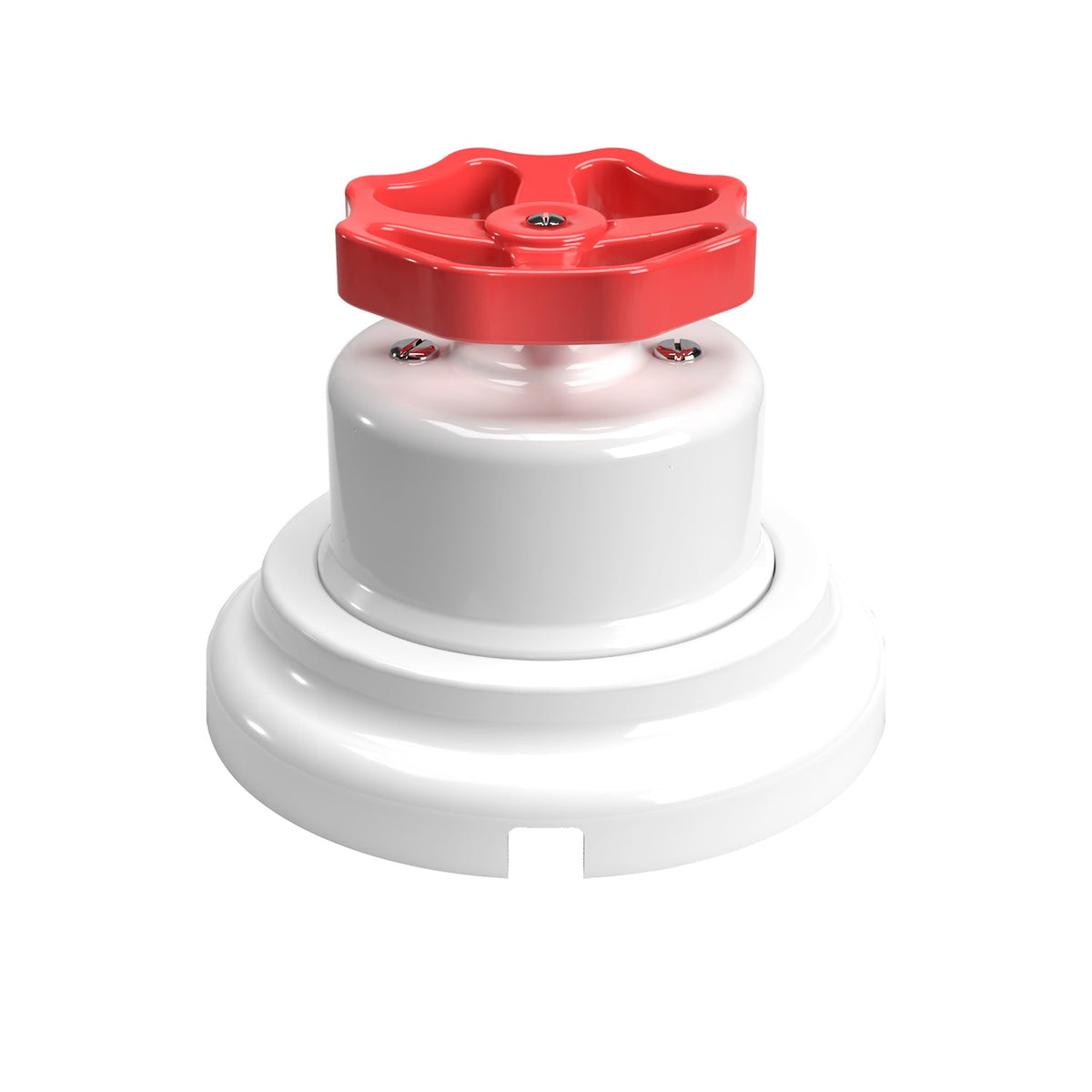 Kit interruttore/deviatore con manopola e base in porcellana bianca Rosso