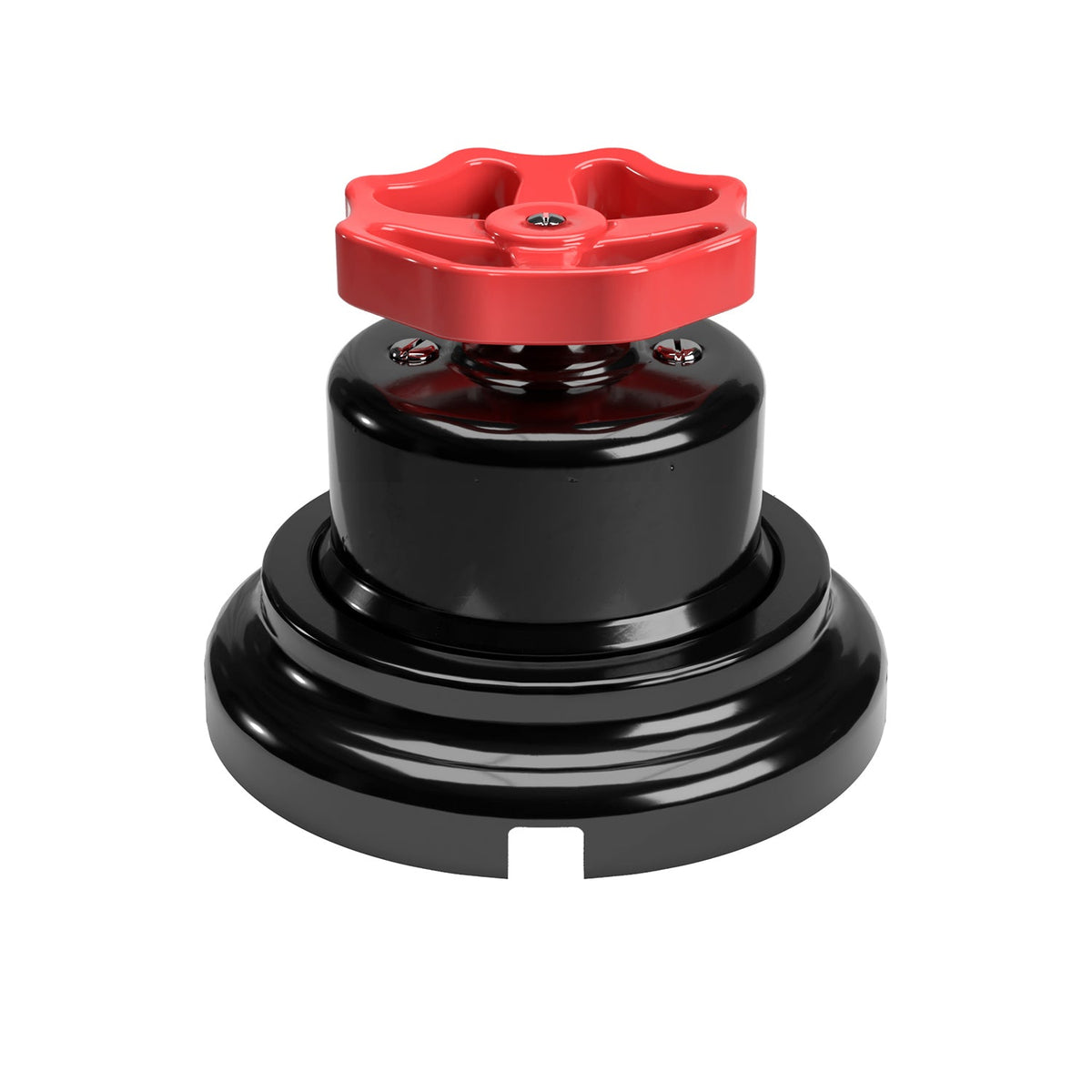 Kit interruttore/deviatore con manopola e base in porcellana nera Rosso