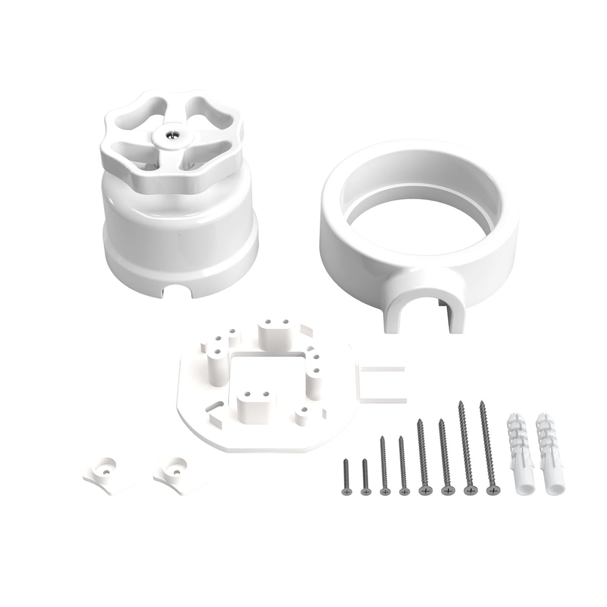 Kit interruttore/deviatore con manopola e base per Creative-Tubes in porcellana bianca Bianco 1