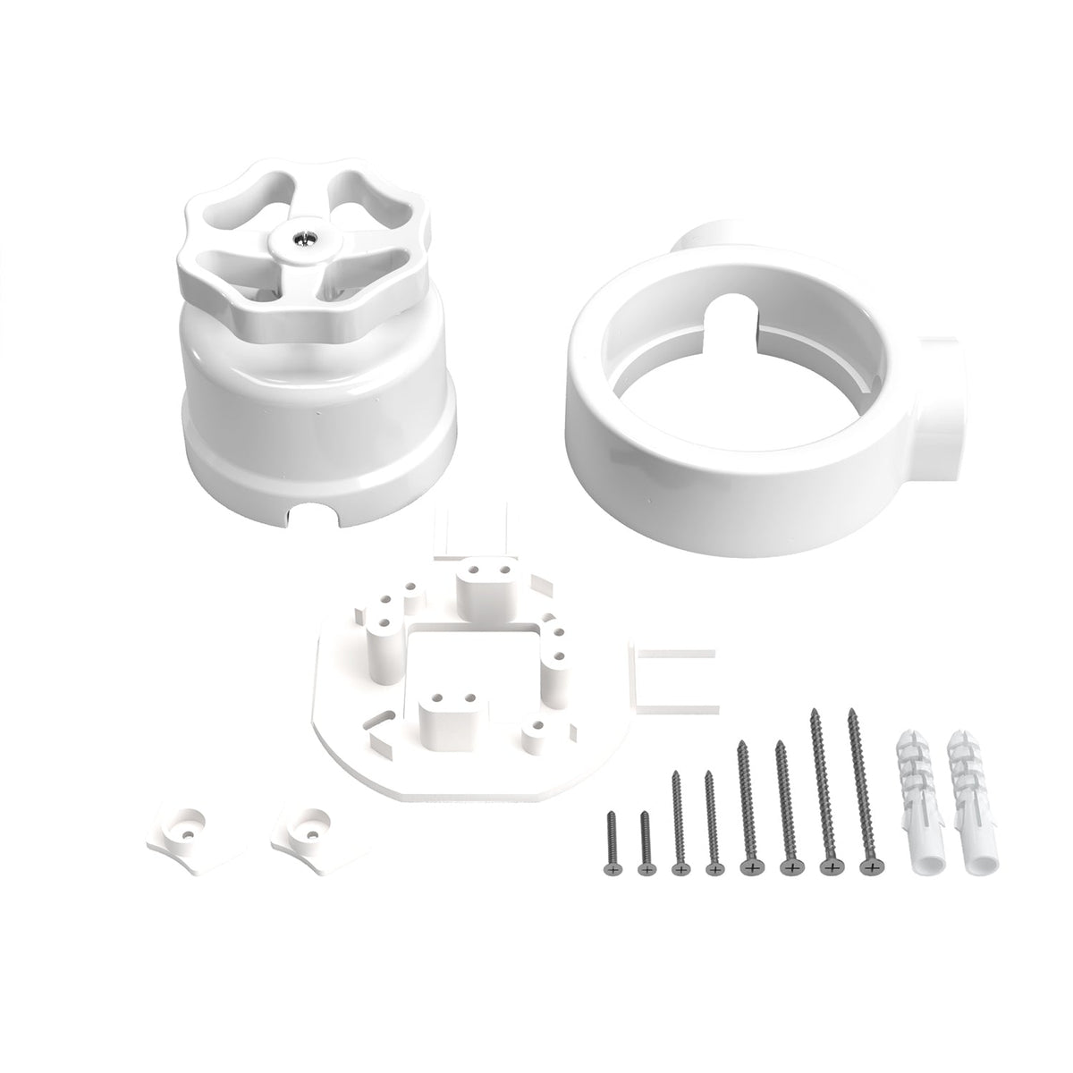 Kit interruttore/deviatore con manopola e base per Creative-Tubes in porcellana bianca Bianco 2
