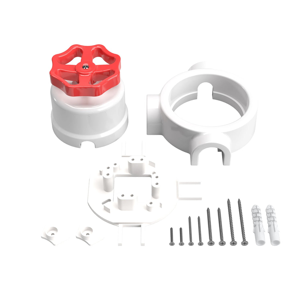 Kit interruttore/deviatore con manopola e base per Creative-Tubes in porcellana bianca Rosso 3