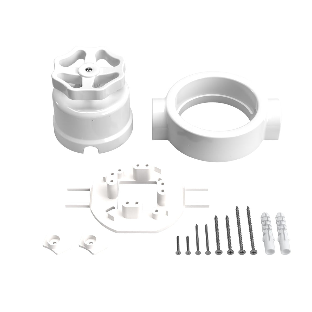 Kit interruttore/deviatore con manopola e base per Creative-Tubes in porcellana bianca Bianco 2 in linea