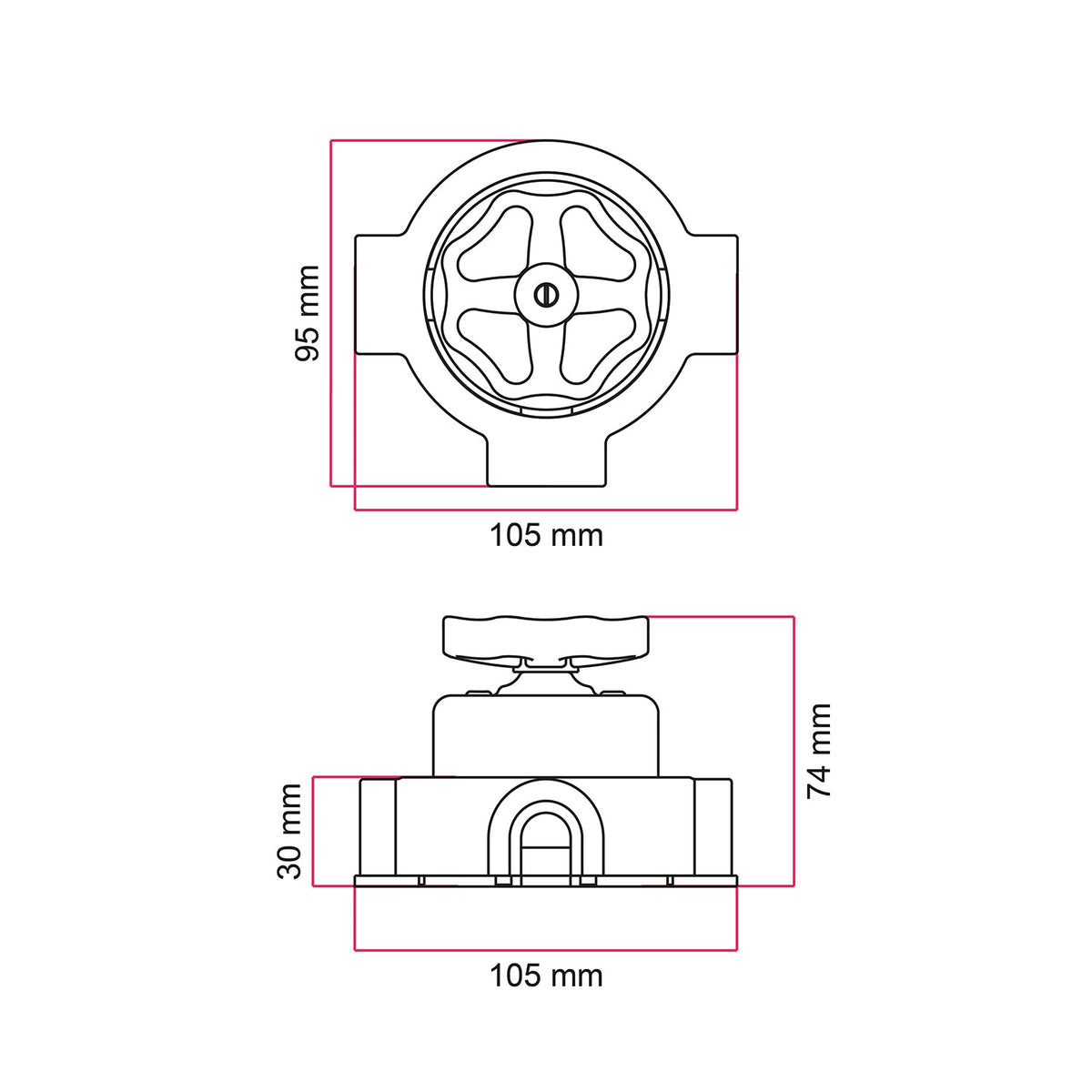 Kit interruttore/deviatore con manopola e base per Creative-Tubes in porcellana nera Bianco 3