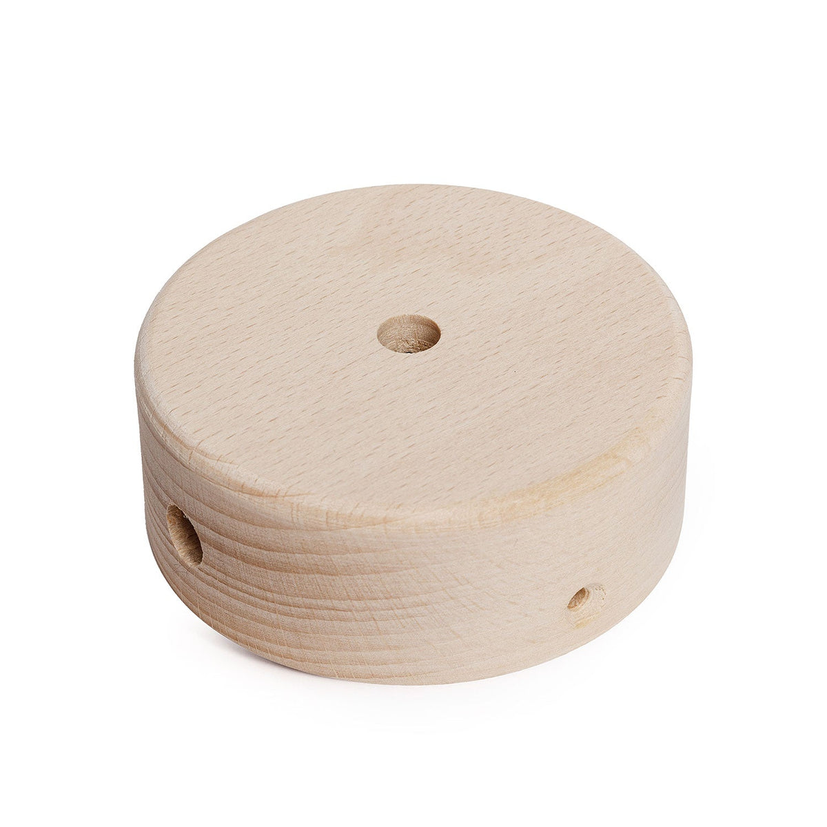 Kit Mini rosone cilindrico in legno a 1 foro centrale e 2 laterali - Neutro