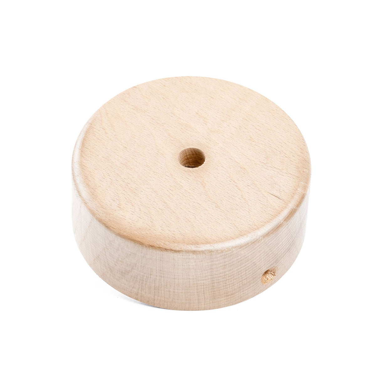 Kit Mini rosone cilindrico in legno a 1 foro centrale - Neutro
