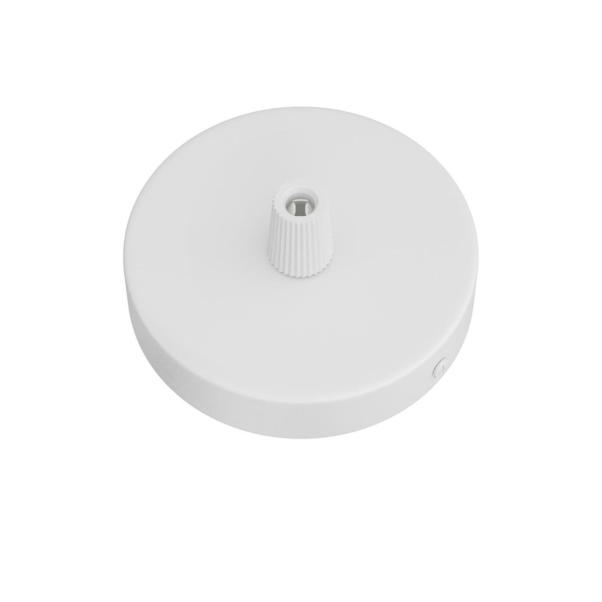 Kit Mini Rosone cilindrico in metallo a 1 foro centrale - Bianco opaco Conico