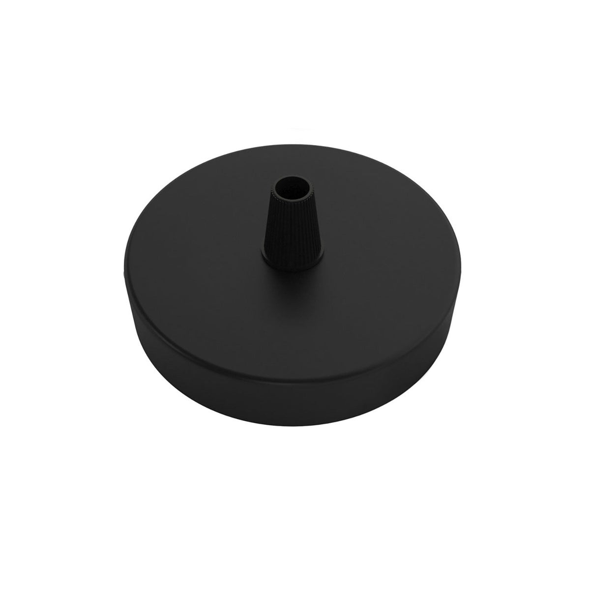 Kit Mini Rosone cilindrico in metallo a 1 foro centrale - Nero Conico