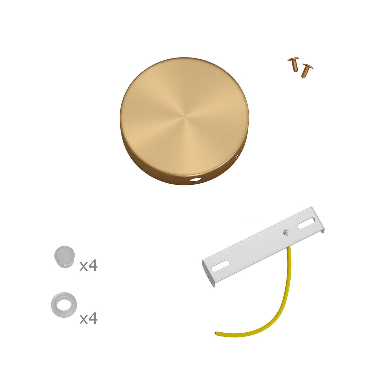 Kit Mini rosone cilindrico in metallo a 4 fori laterali (scatola di derivazione) - Bronzo satinato
