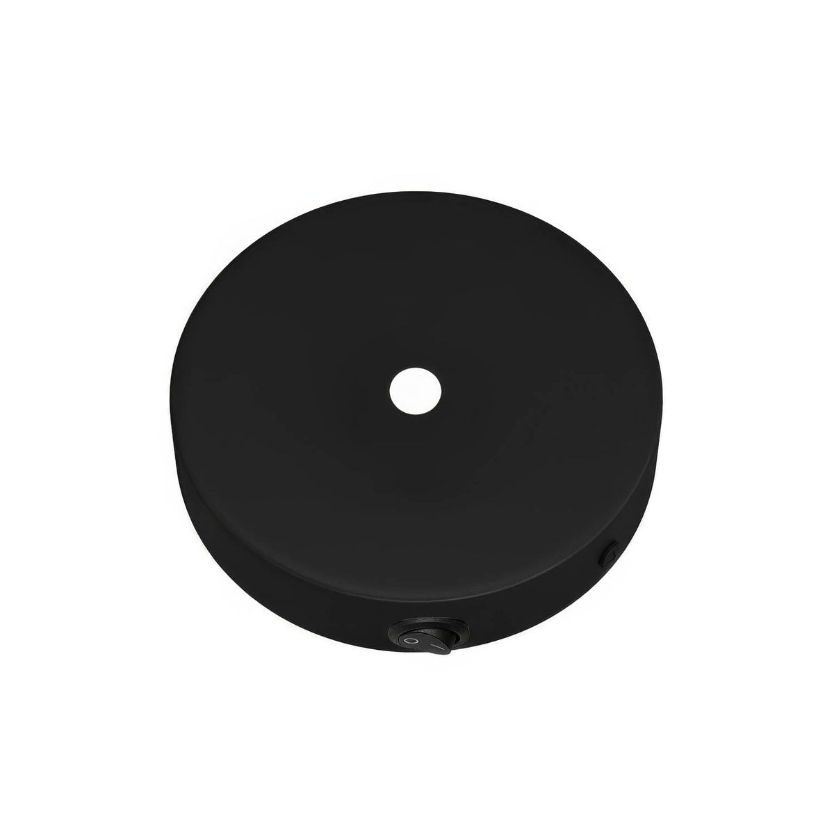 Kit mini rosone cilindrico in metallo con interruttore - Nero