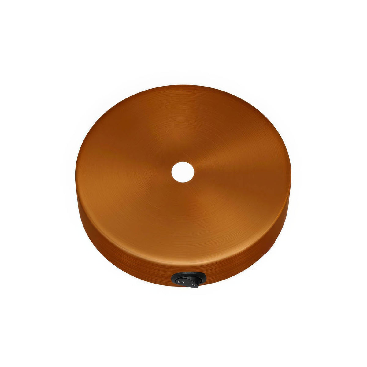 Kit mini rosone cilindrico in metallo con interruttore - Rame satinato