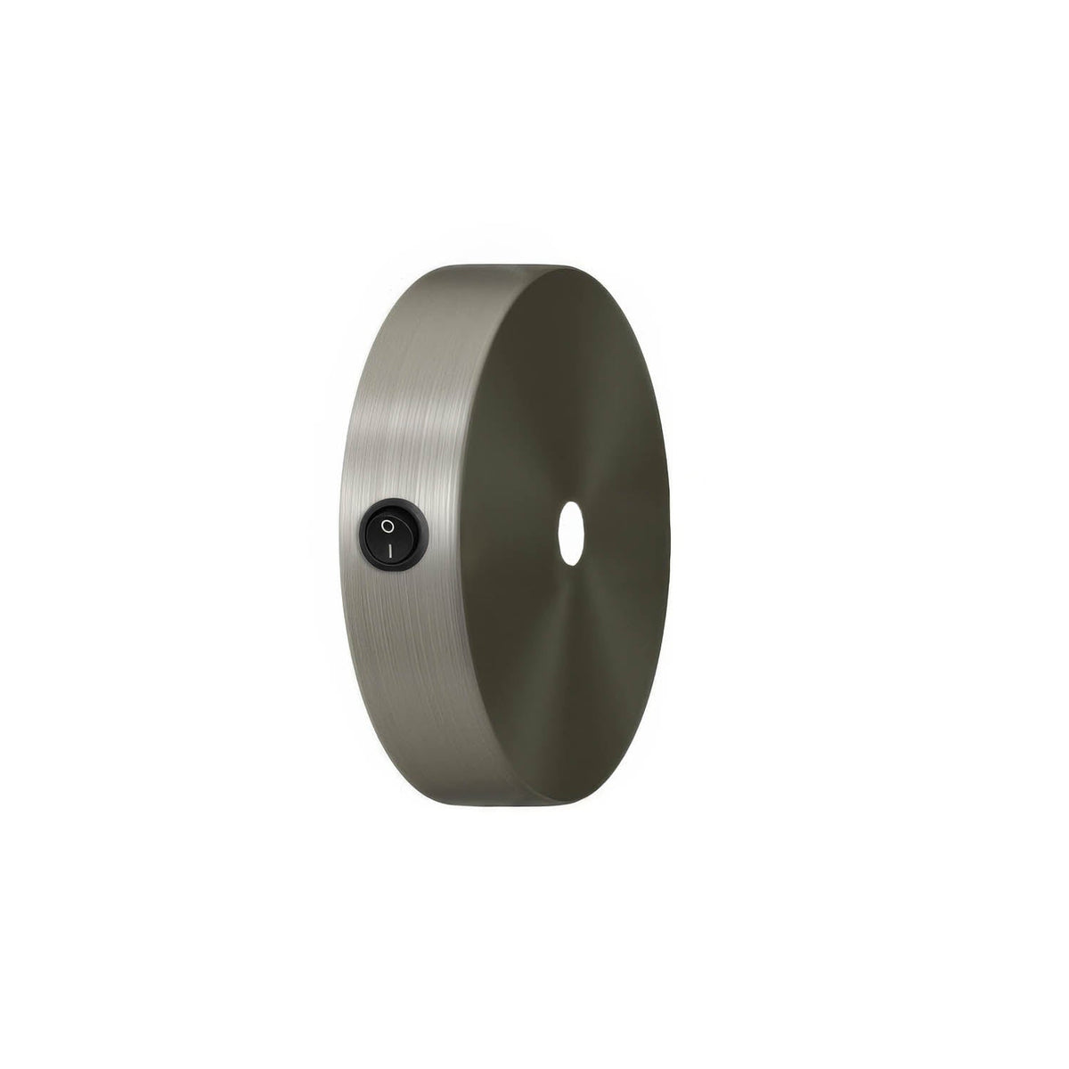 Kit mini rosone cilindrico in metallo con interruttore - Titanio satinato