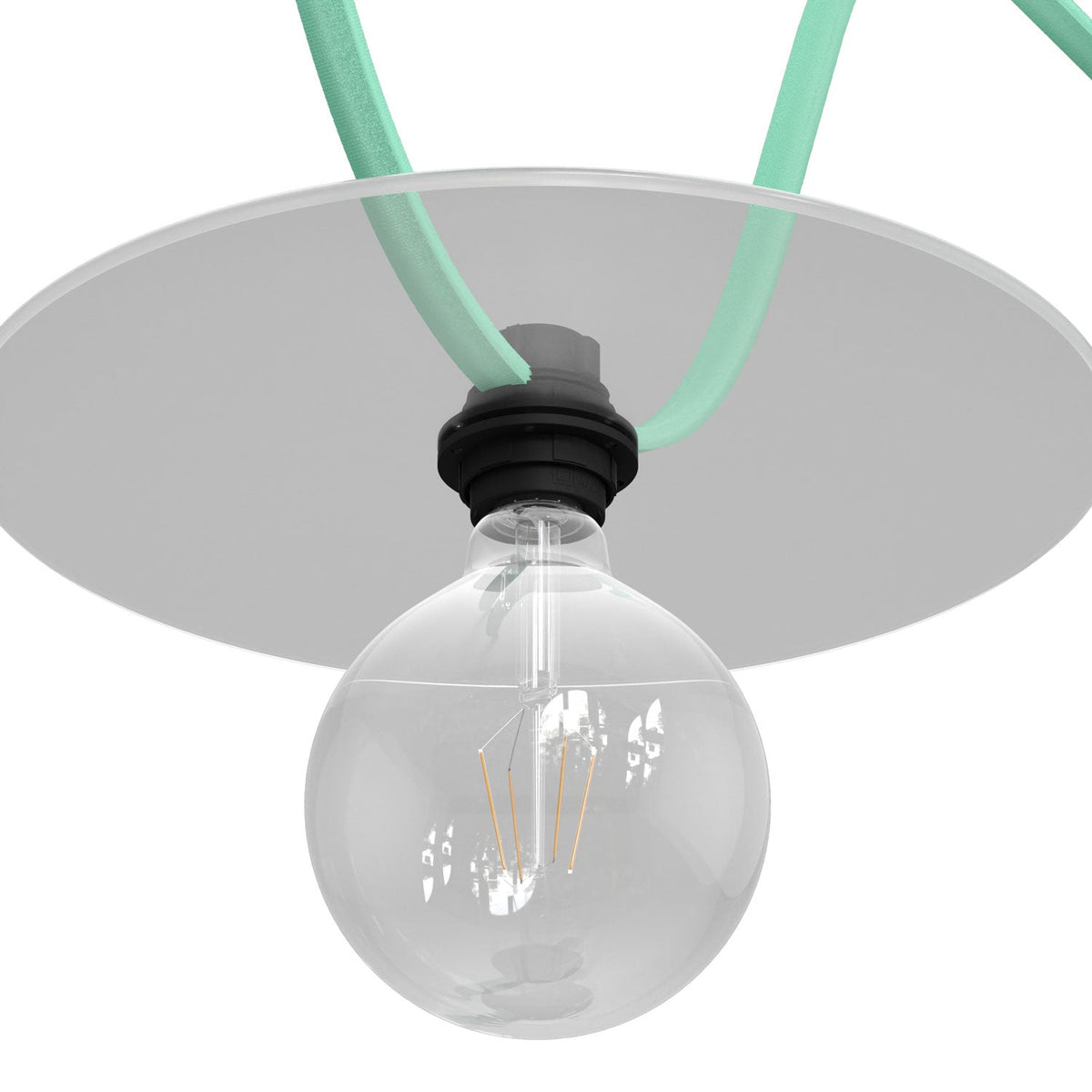 Kit Portalampada con doppia ghiera per paralume E27 e Sistema Catenaria Lumet in termoplastica nero