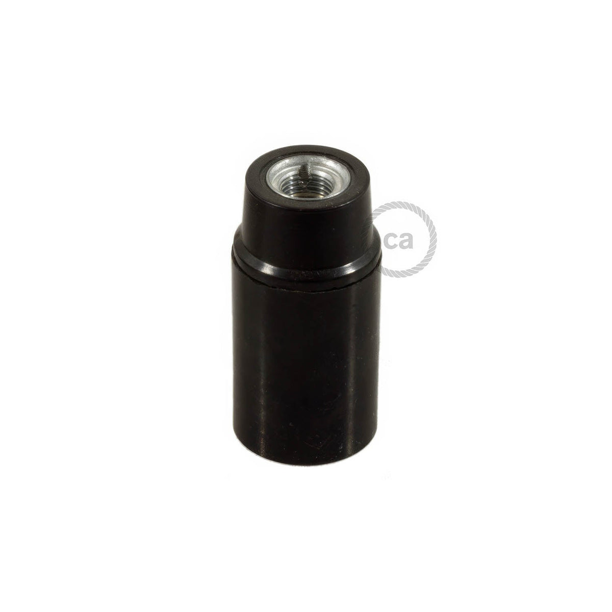 Kit portalampada E14 in bakelite - Nero