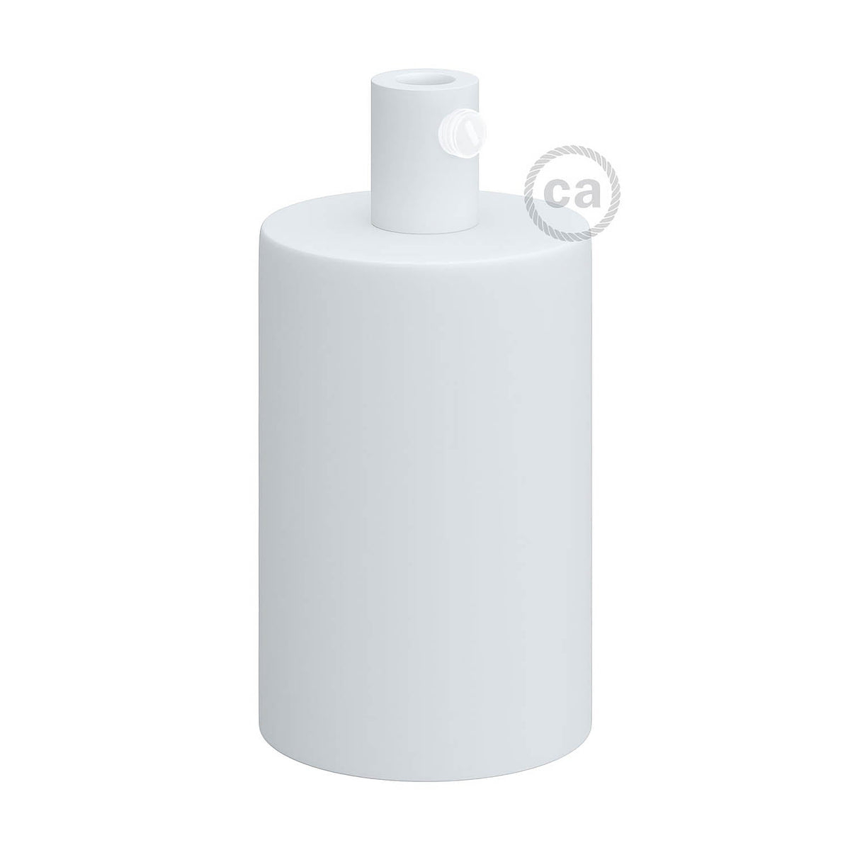 Kit portalampada E27 cilindrico in metallo - Bianco opaco Cilindrico