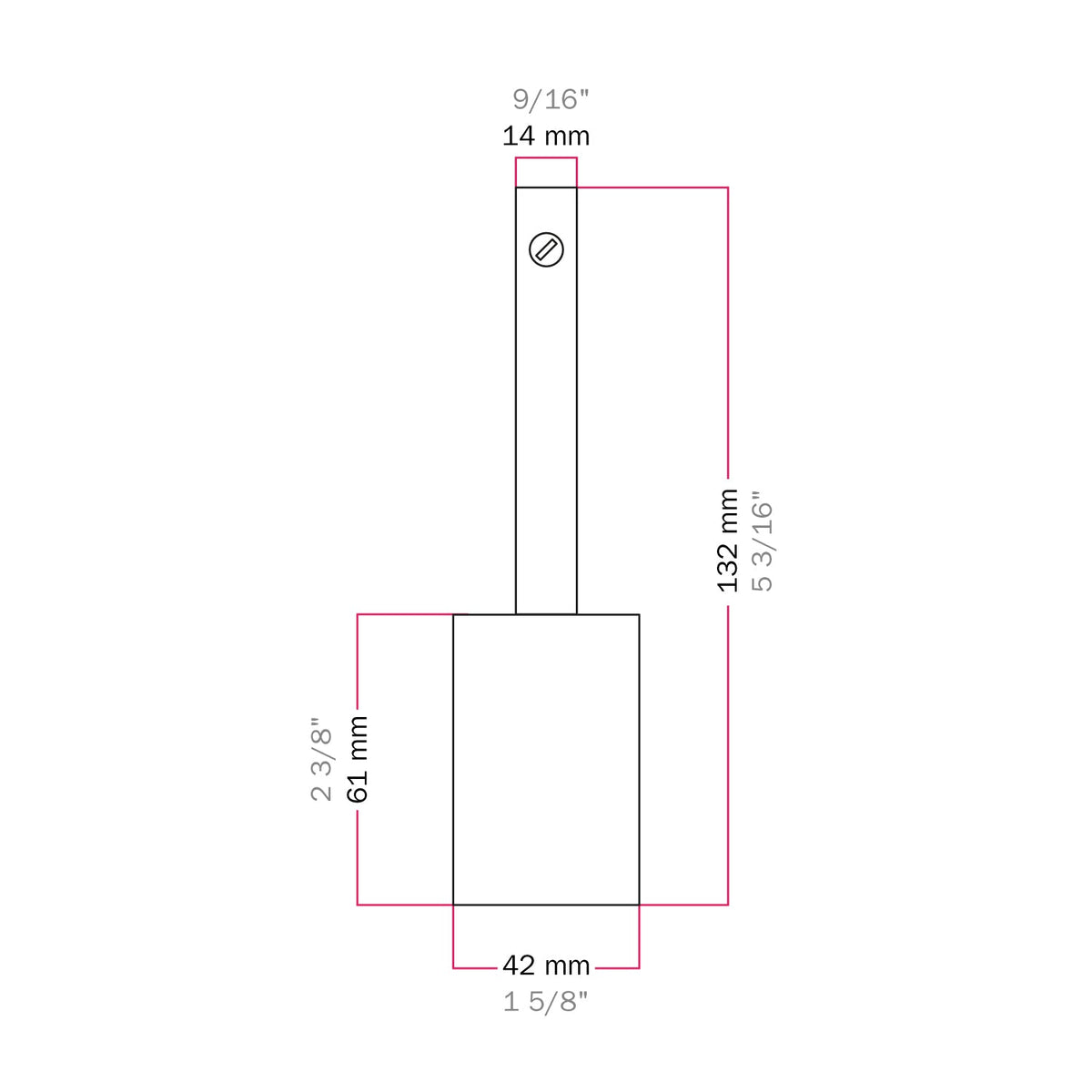 Kit portalampada E27 cilindrico in metallo con serracavo da 7 cm - Rame satinato