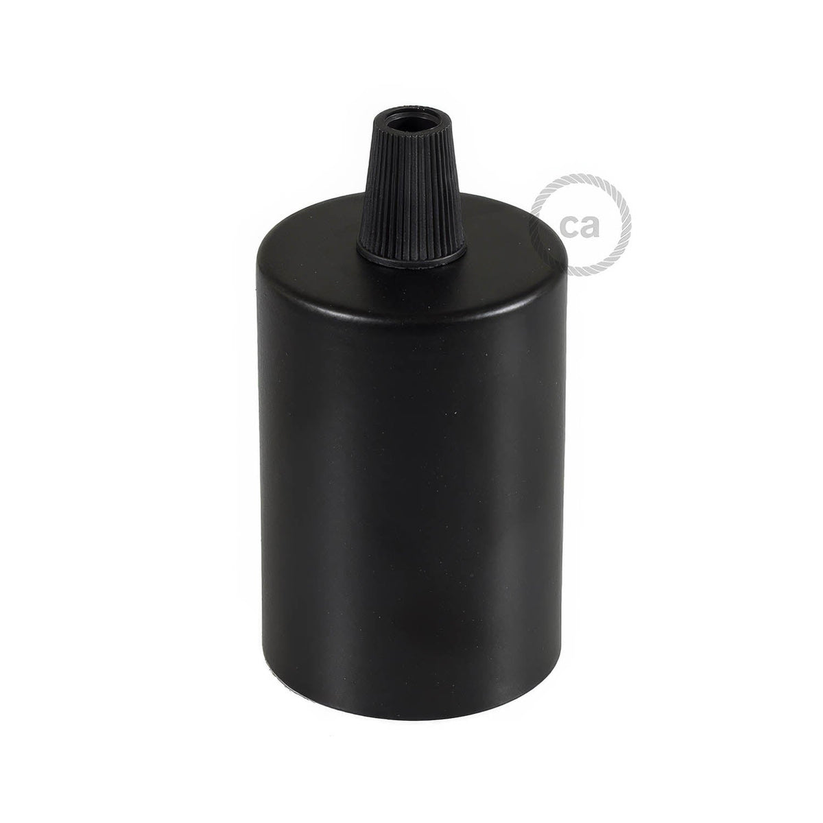 Kit portalampada E27 cilindrico in metallo - Nero Conico