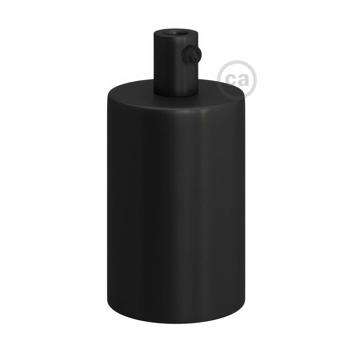 Kit portalampada E27 cilindrico in metallo - Nero Cilindrico