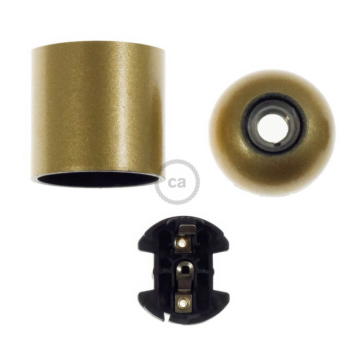 Kit portalampada E27 in bakelite - Oro