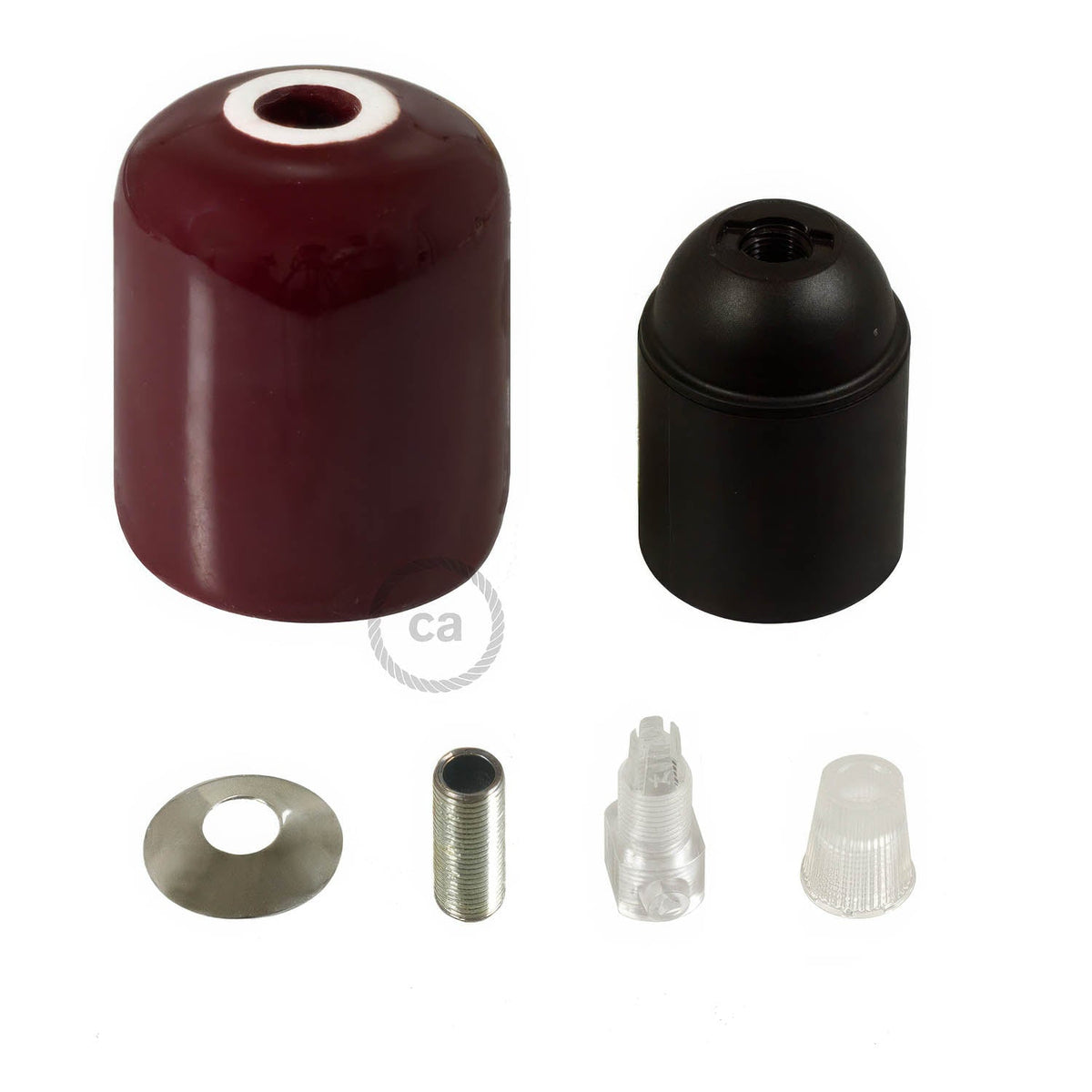Kit portalampada E27 in ceramica - Bordeaux