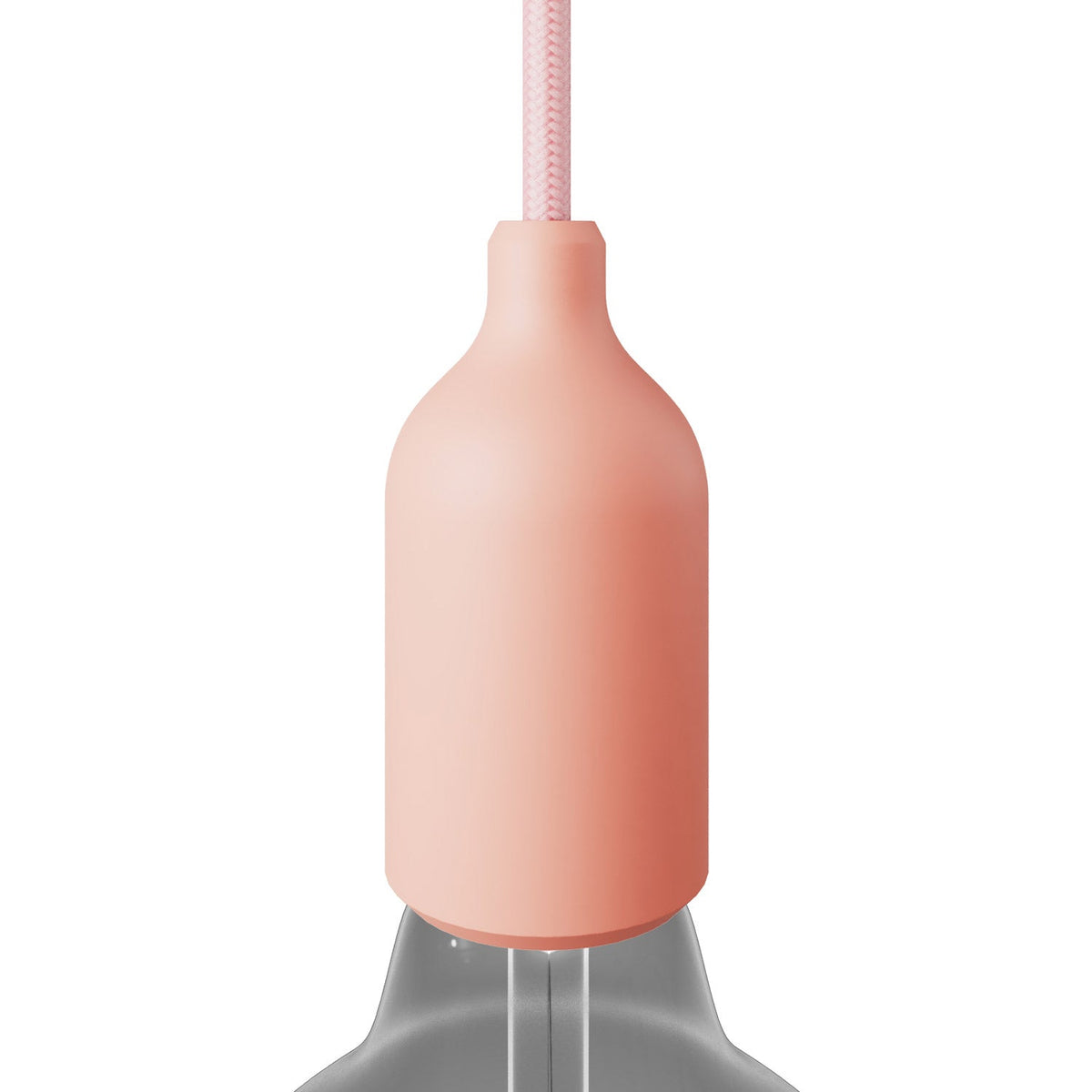 Kit portalampada E27 in silicone con serracavo nascosto - Salmone
