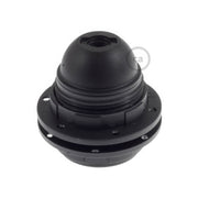 Kit portalampada E27 in termoplastica con doppia ghiera per paralume - Nero