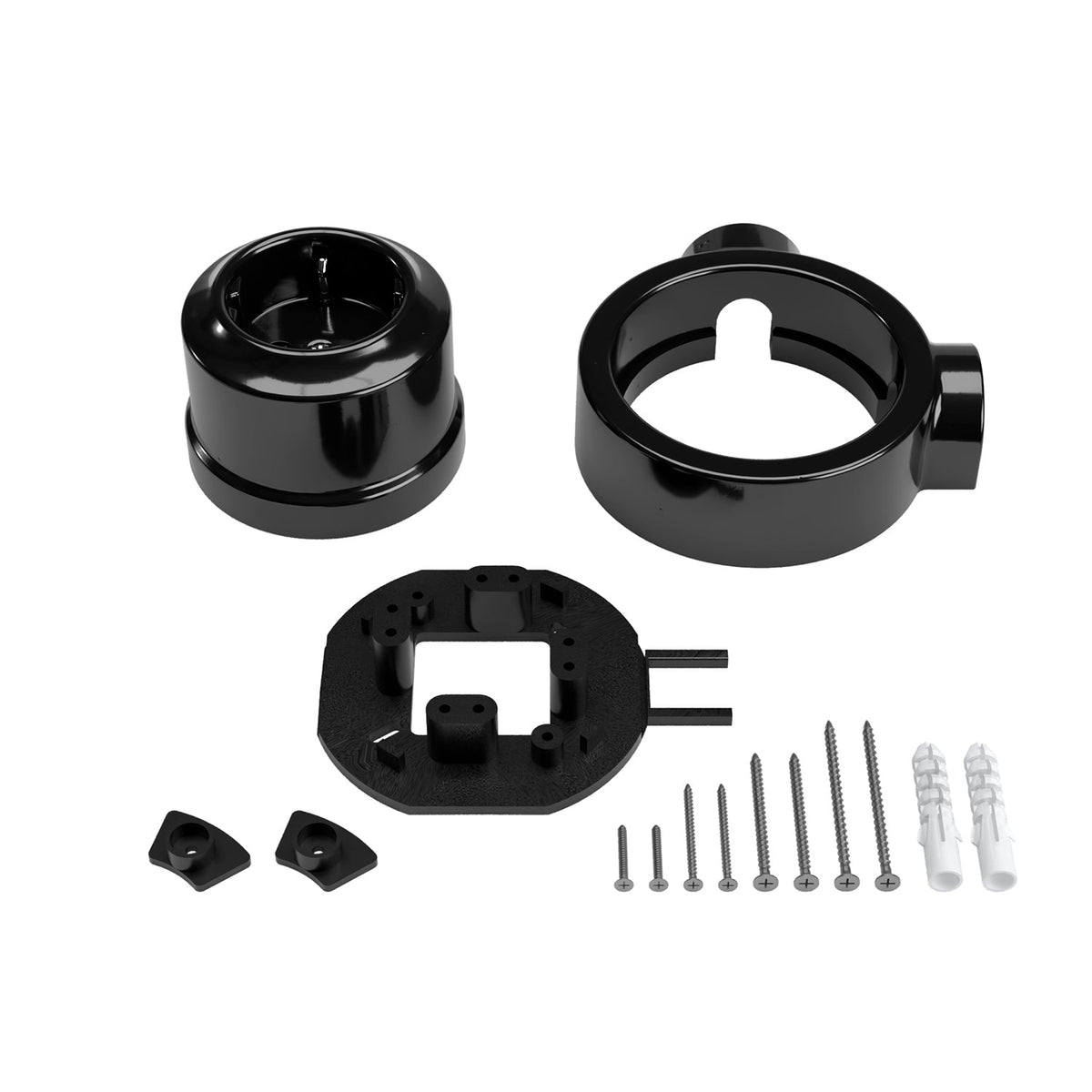 Kit presa a muro di tipo francese e base per Creative-Tubes in porcellana - Nero 2
