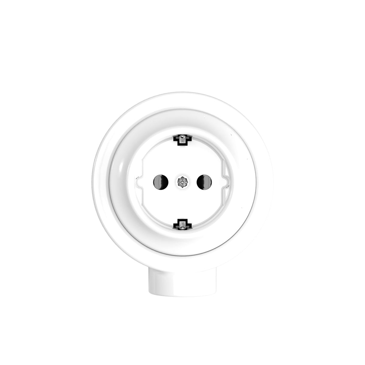 Kit presa Schuko da parete e base per Creative-Tubes in porcellana - Bianco 1