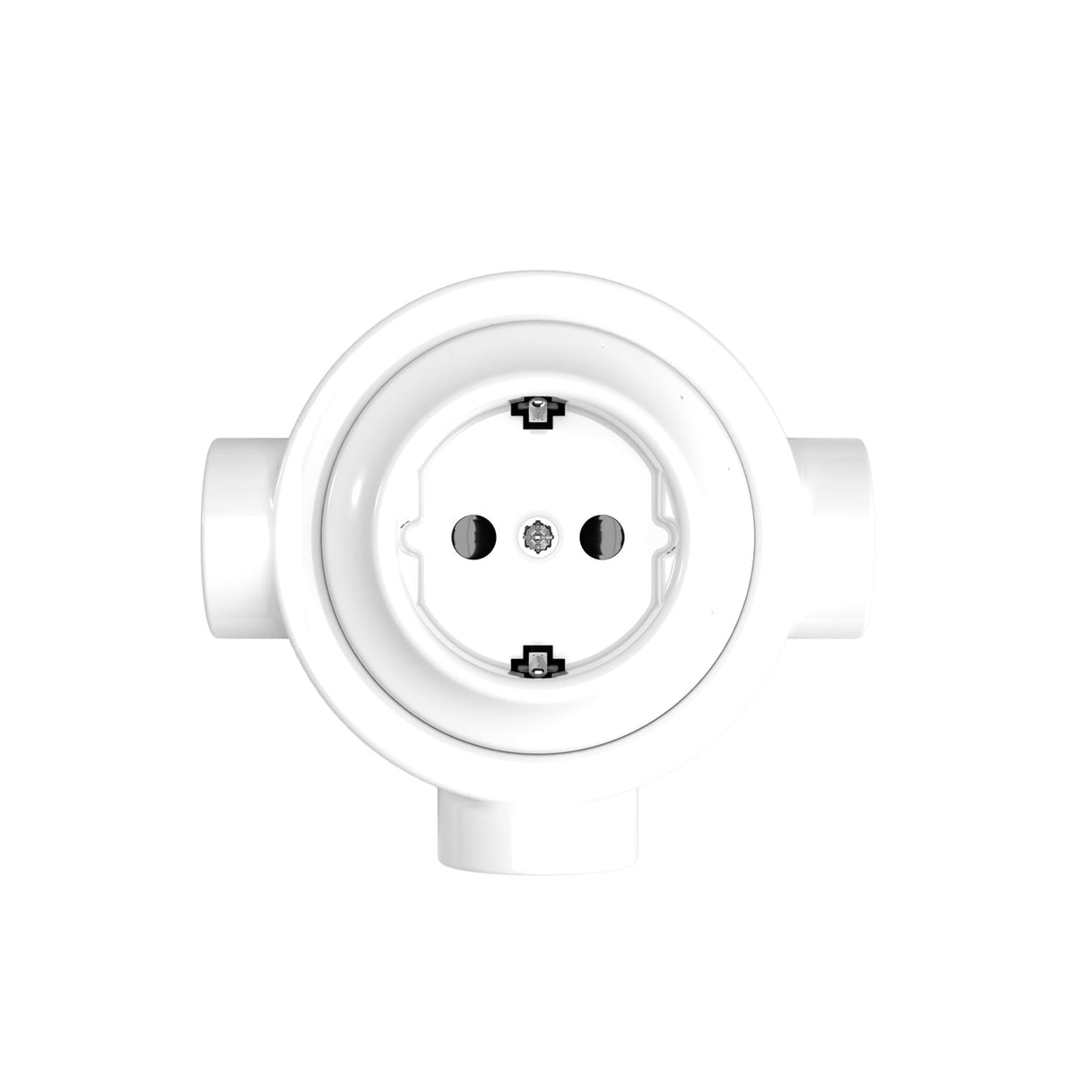 Kit presa Schuko da parete e base per Creative-Tubes in porcellana - Bianco 3
