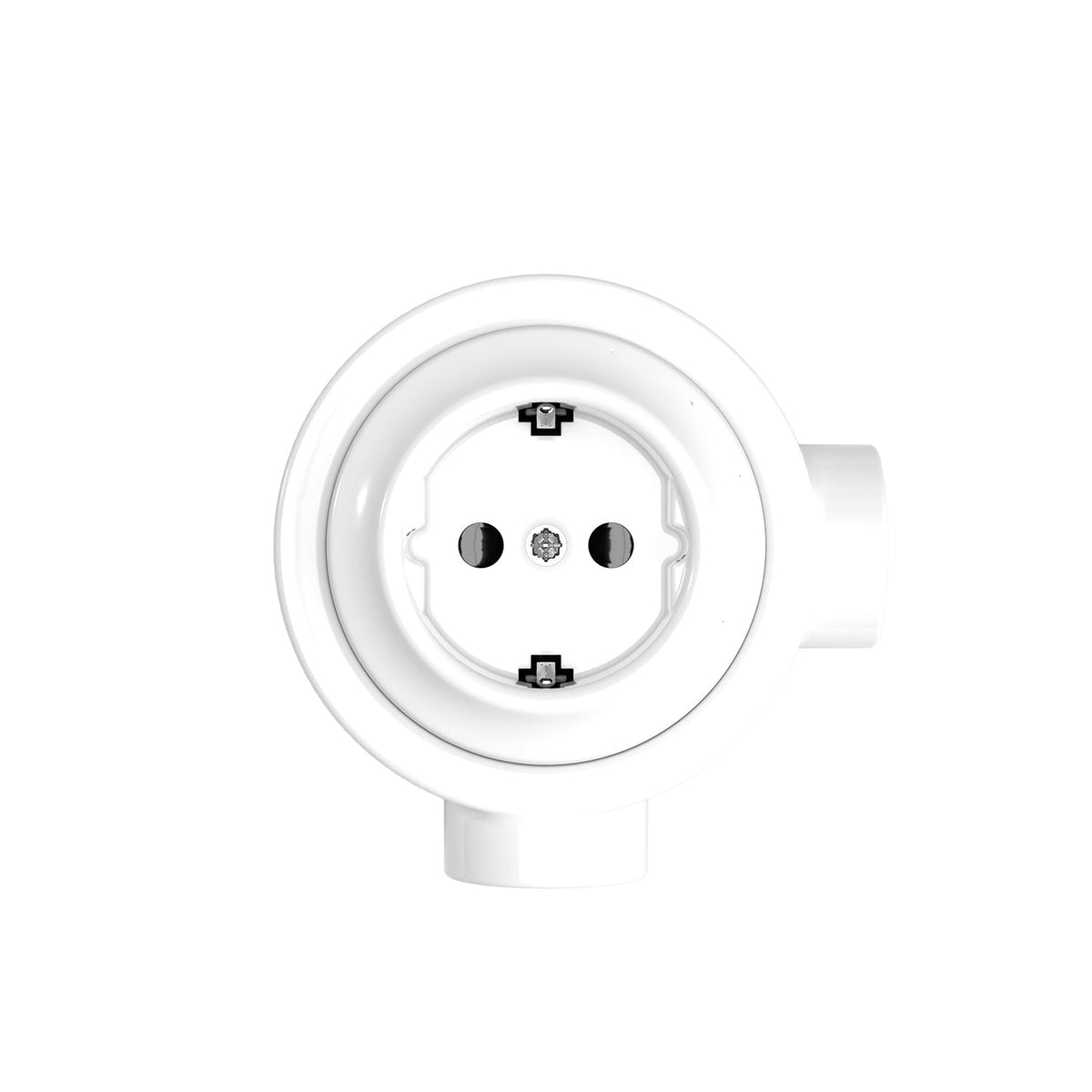 Kit presa Schuko da parete e base per Creative-Tubes in porcellana - Bianco 2