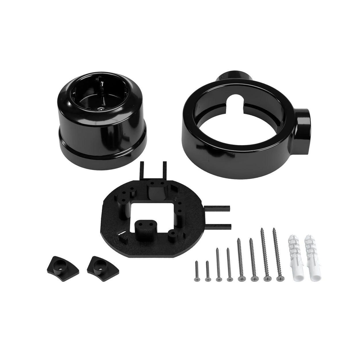 Kit presa Schuko da parete e base per Creative-Tubes in porcellana - Nero 2
