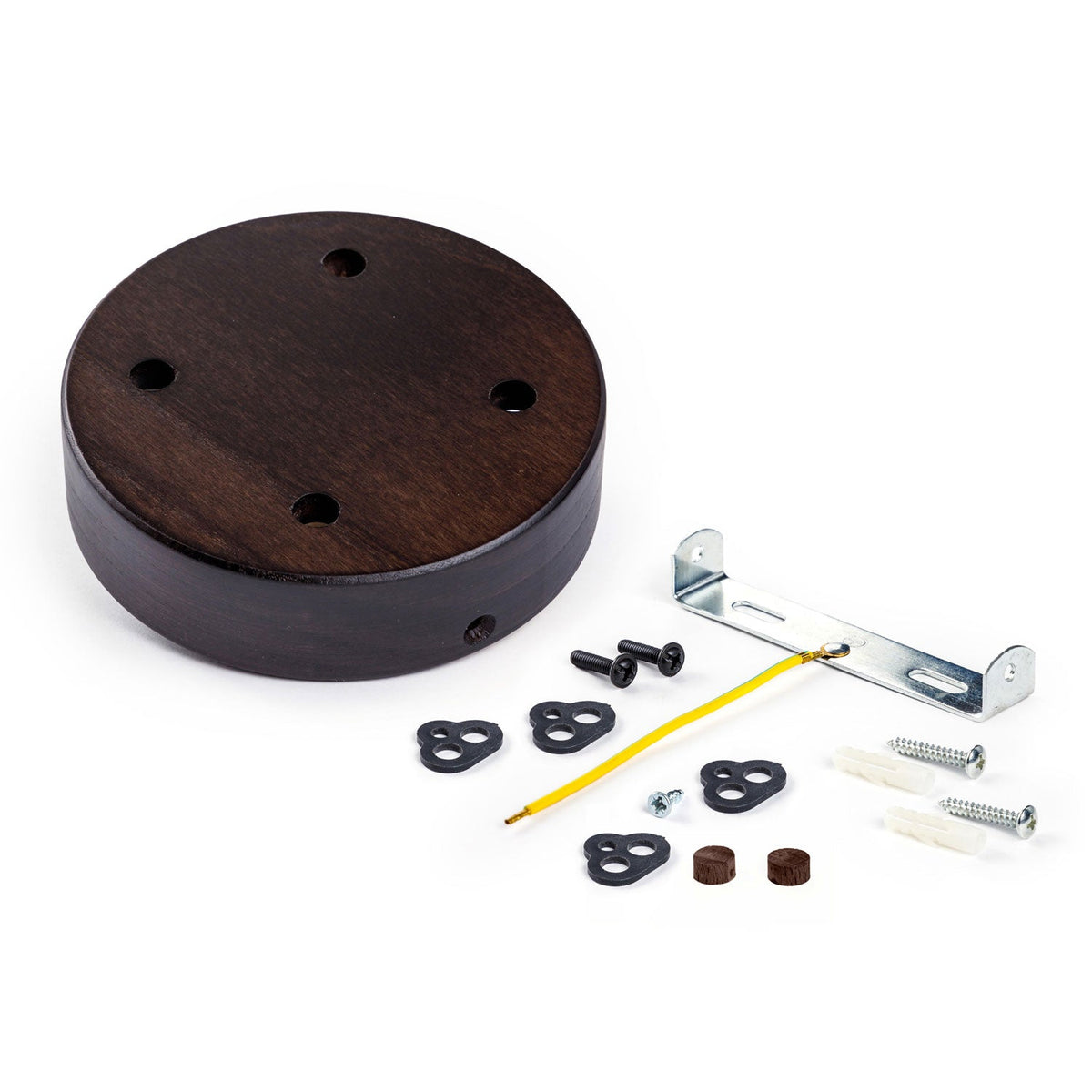 Kit rosone cilindrico in legno a 4 fori - Effetto Wengé