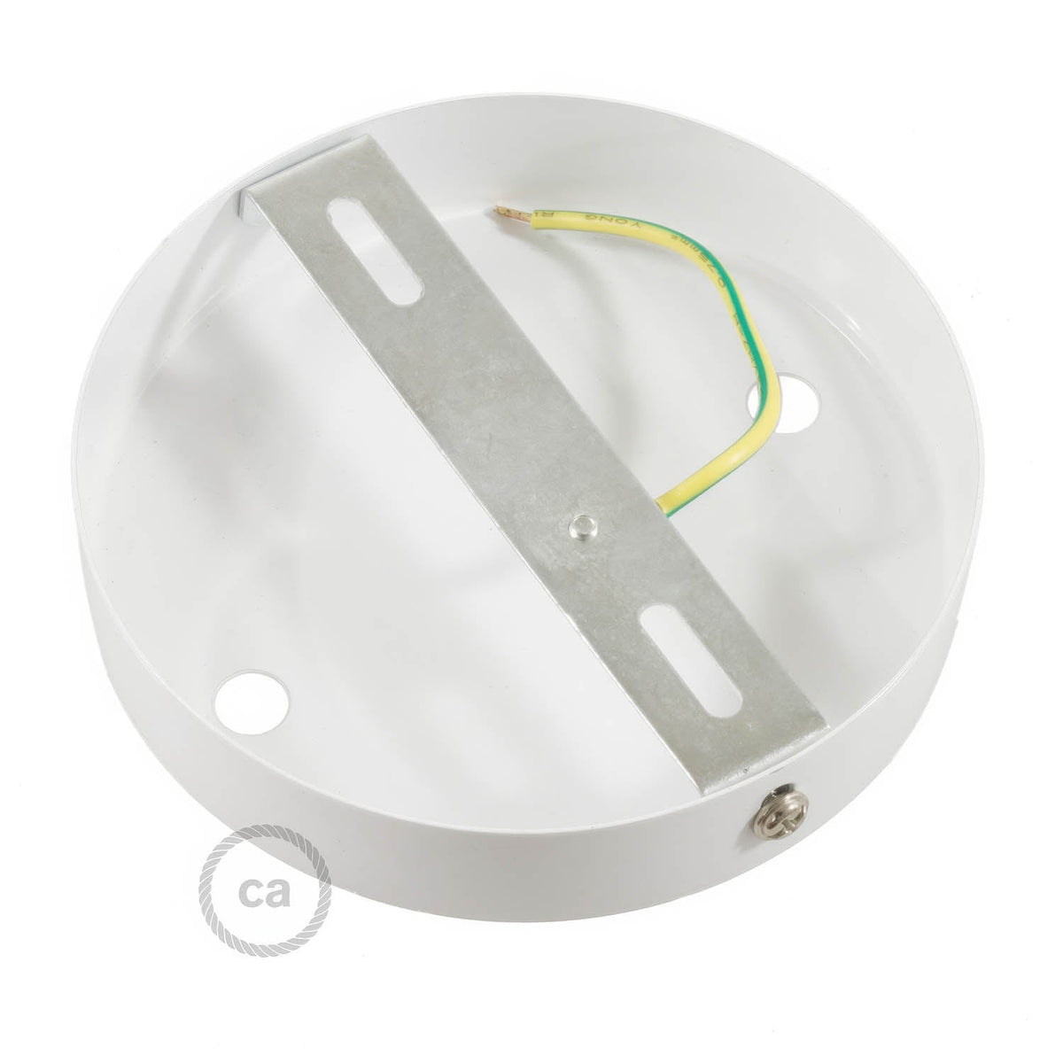 Kit rosone cilindrico in metallo a 2 fori - Bianco opaco Conico