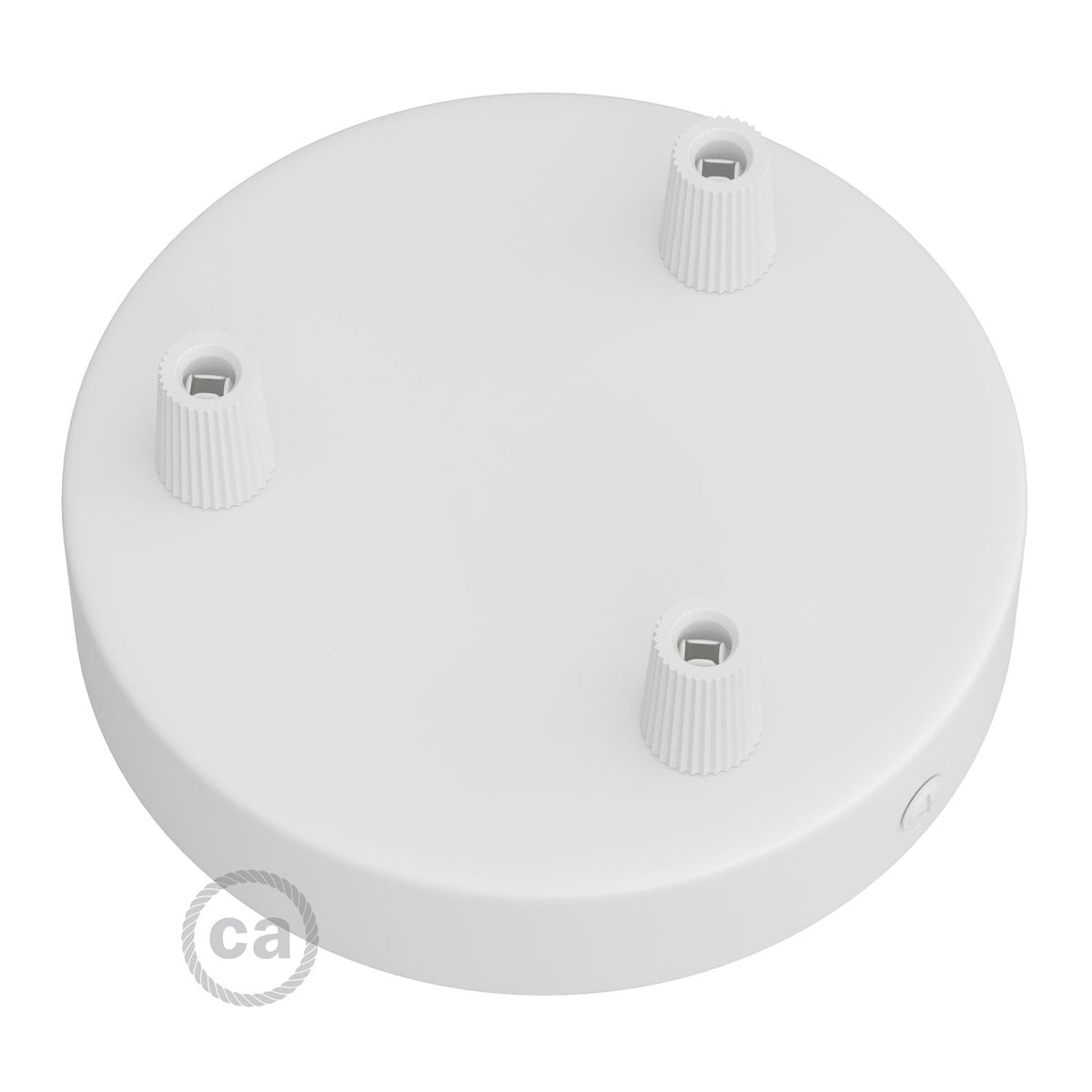 Kit rosone cilindrico in metallo a 3 fori - Bianco opaco Conico