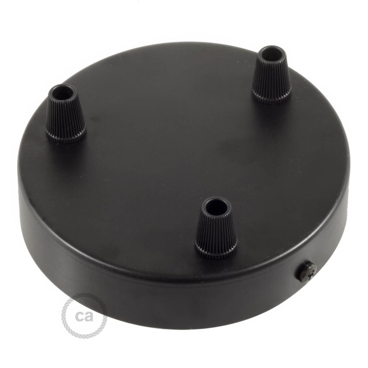 Kit rosone cilindrico in metallo a 3 fori - Nero Conico