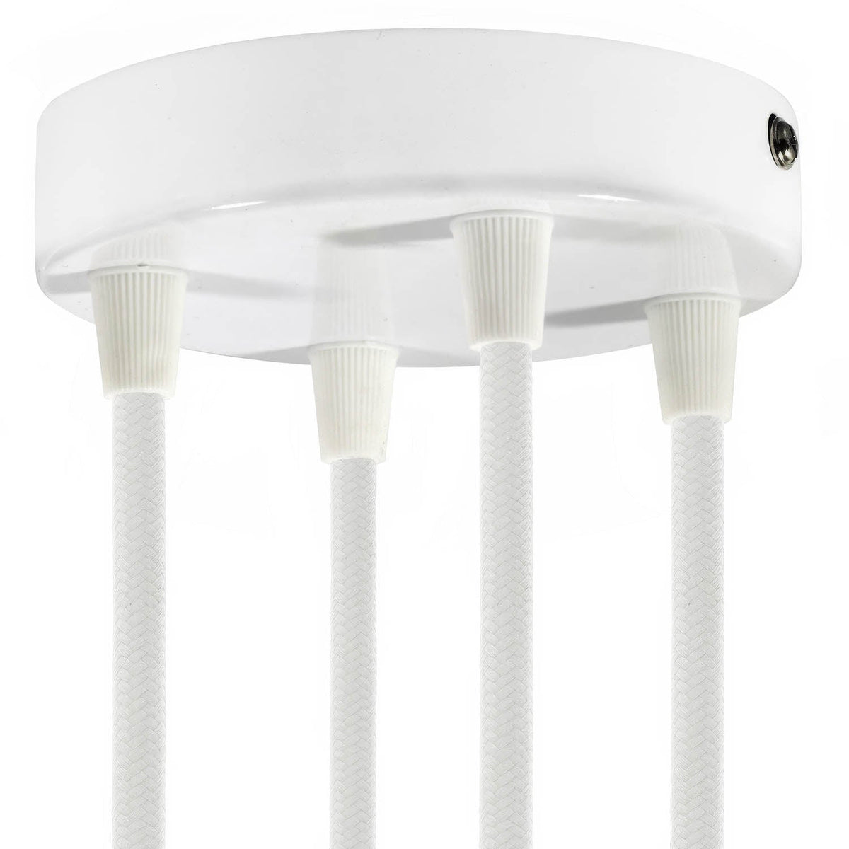 Kit rosone cilindrico in metallo a 4 fori - Bianco lucido Conico