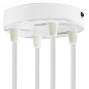 Kit rosone cilindrico in metallo a 4 fori - Bianco lucido Conico