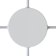 Kit rosone cilindrico in metallo a 4 fori laterali (scatola di derivazione) - Bianco lucido