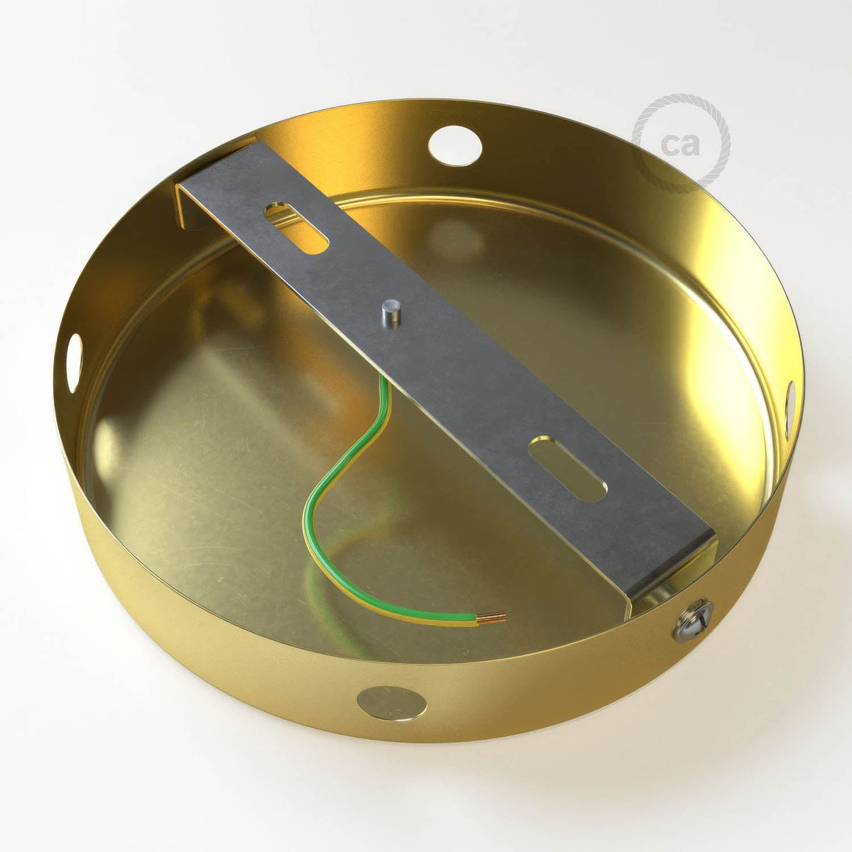 Kit rosone cilindrico in metallo a 4 fori laterali (scatola di derivazione) - Bronzo satinato