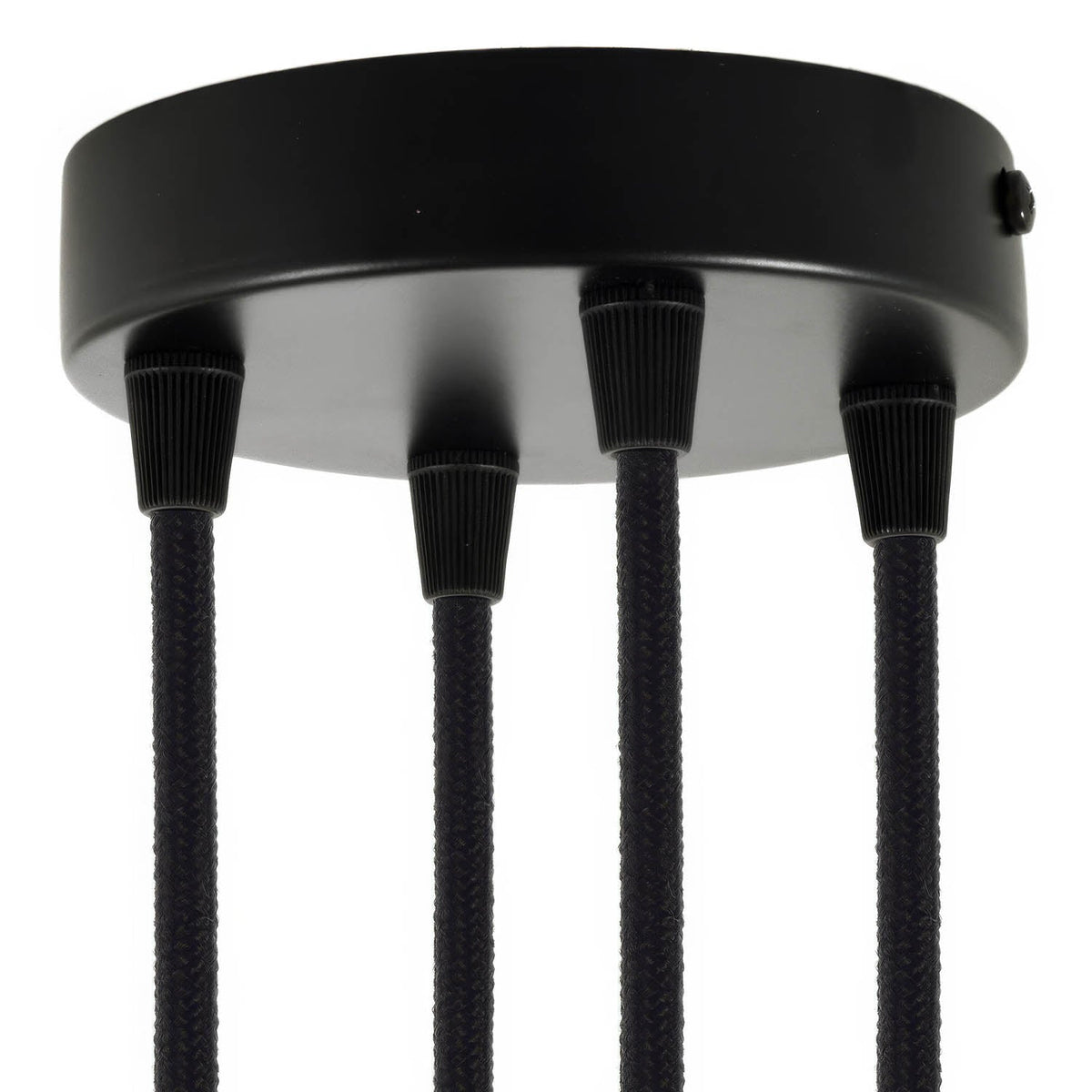 Kit rosone cilindrico in metallo a 4 fori - Nero Conico