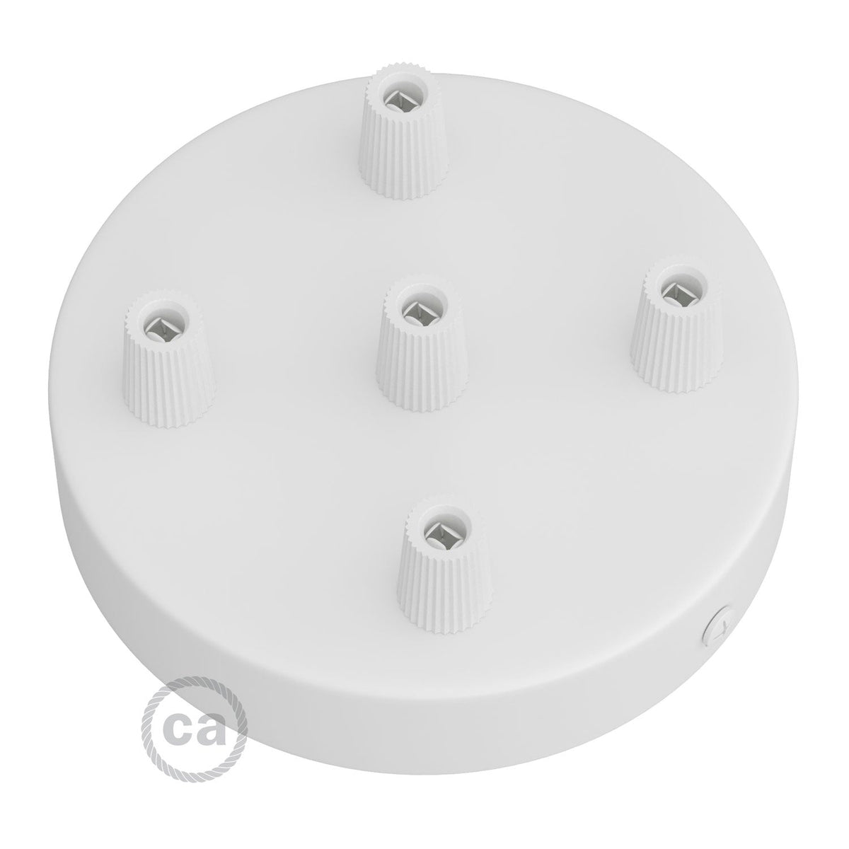 Kit rosone cilindrico in metallo a 5 fori - Bianco opaco Conico