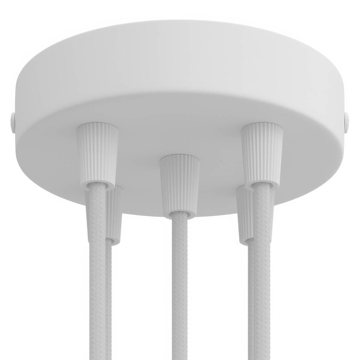 Kit rosone cilindrico in metallo a 5 fori - Bianco opaco Conico