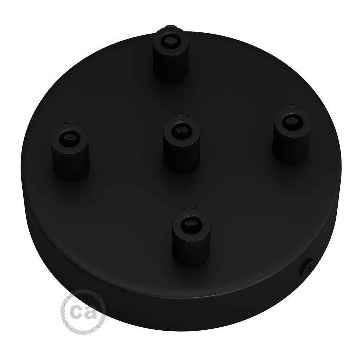 Kit rosone cilindrico in metallo a 5 fori - Nero Cilindrico