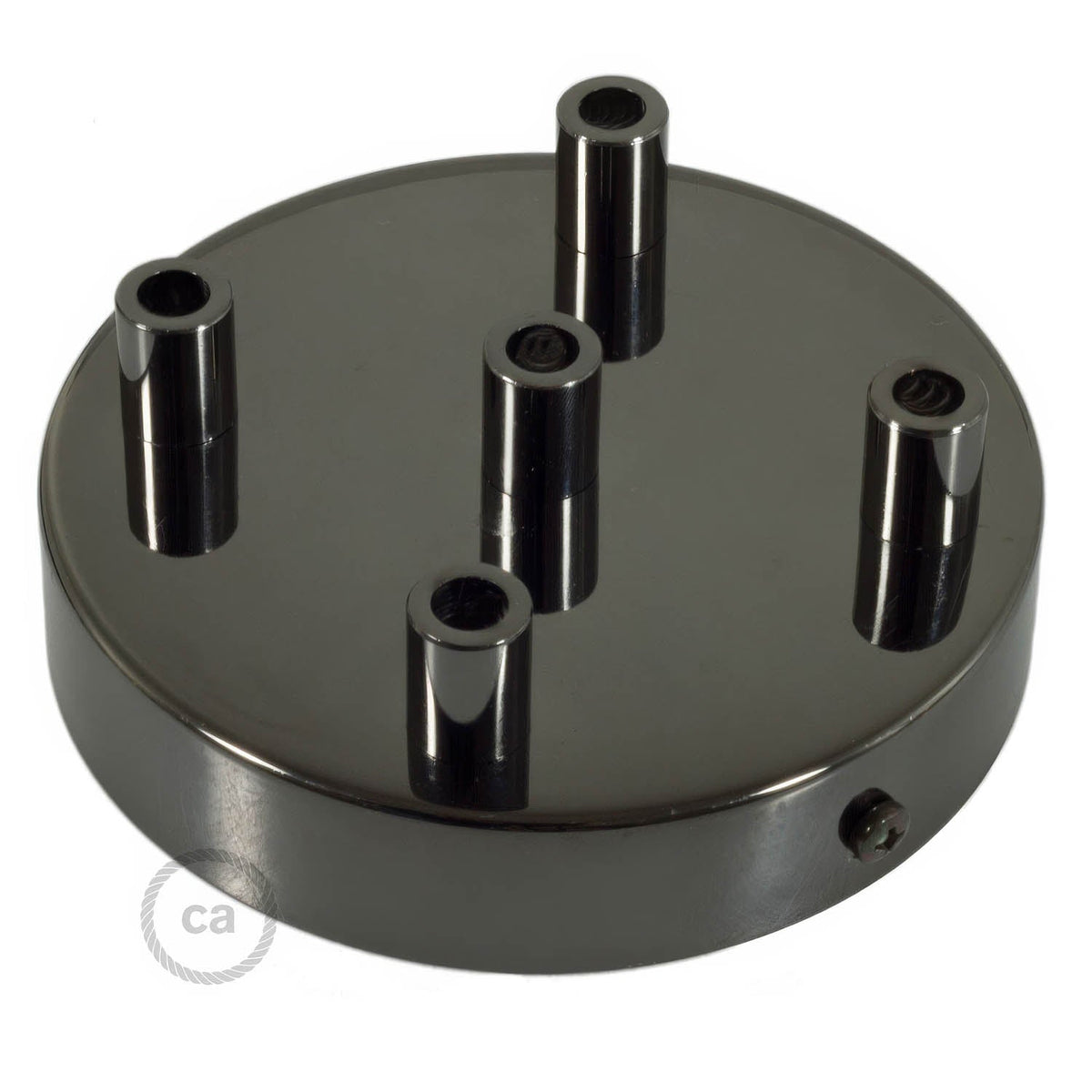 Kit rosone cilindrico in metallo a 5 fori - Nero perla Cilindrico