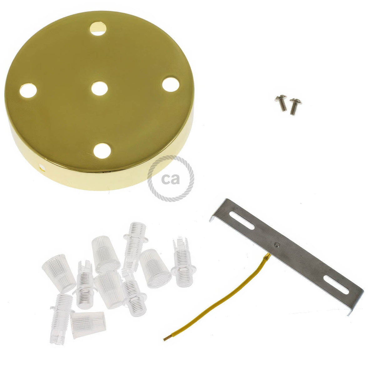 Kit rosone cilindrico in metallo a 5 fori - Ottone Conico