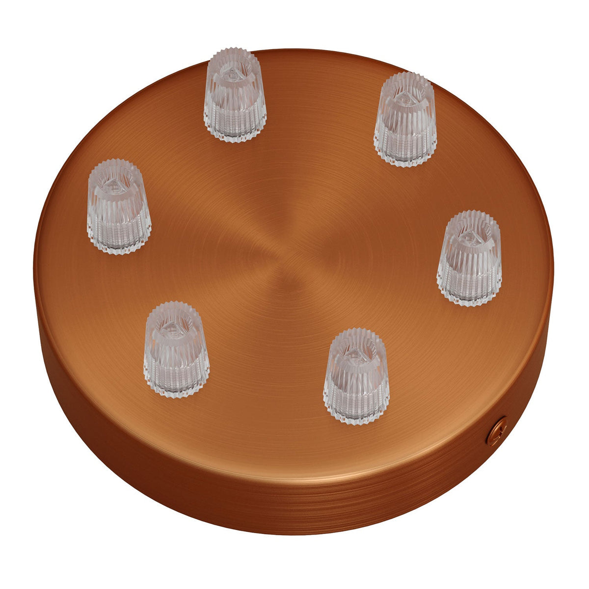 Kit rosone cilindrico in metallo a 6 fori - Rame satinato Conico