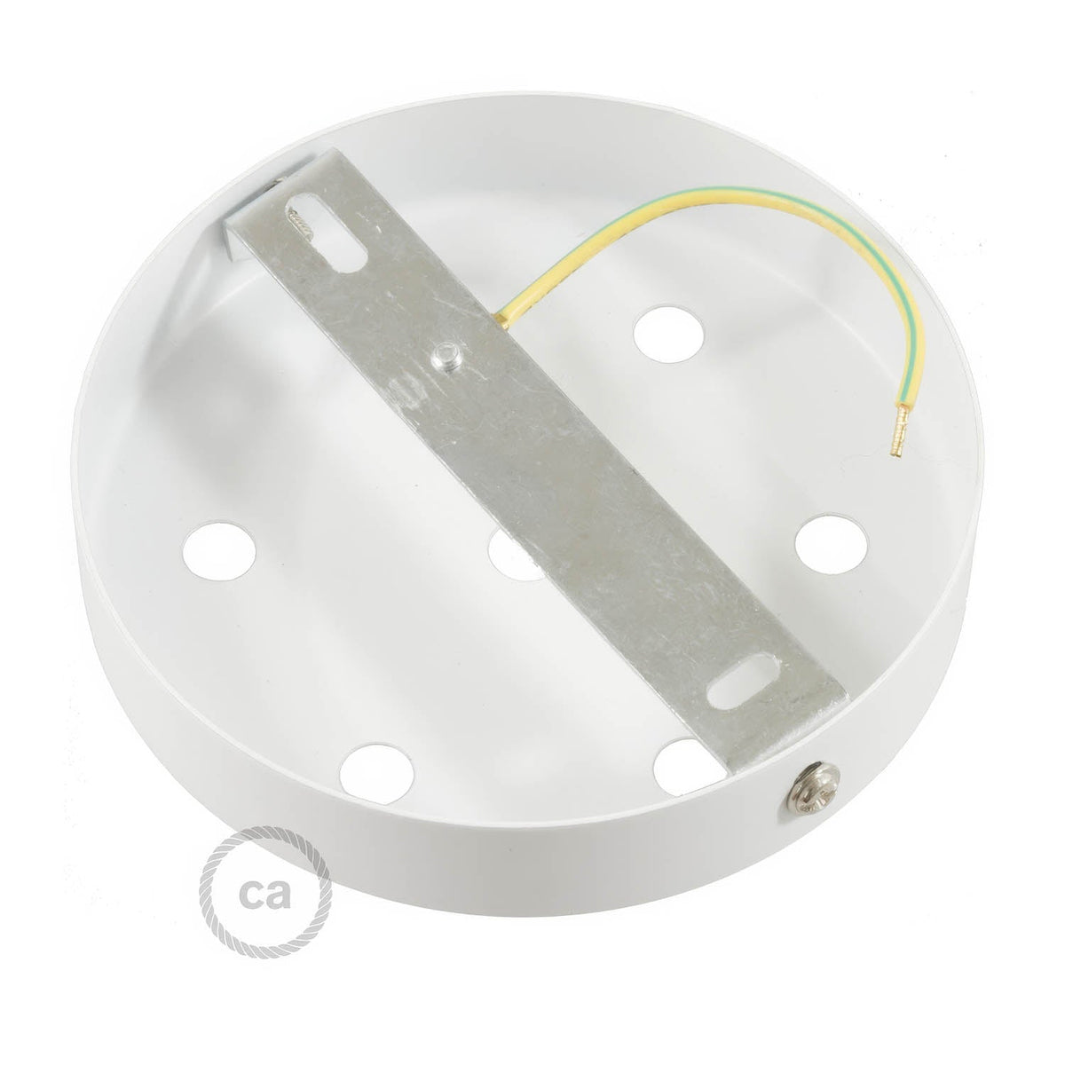 Kit rosone cilindrico in metallo a 7 fori - Bianco opaco Cilindrico